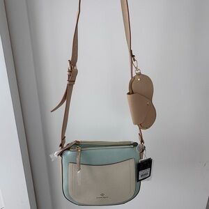 Nanette Lepore Light Blue and Cream Crossbody Bag